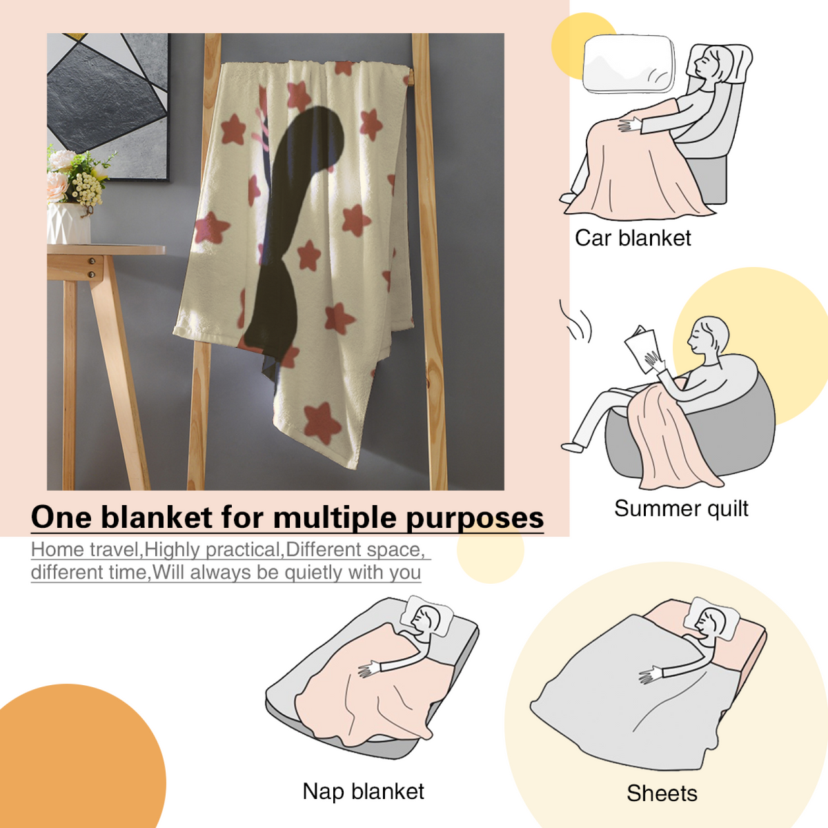 Flannel Throw Blanket with Breezy Wonder Cozy Cottage Artwork
