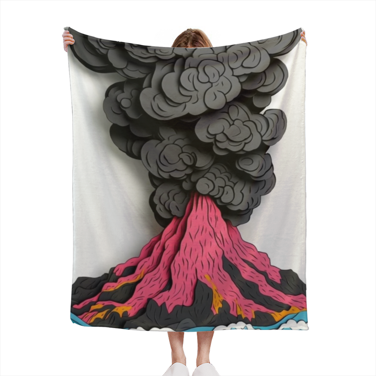 Lagoon Sanctuary Muted Sage Art Decorative Flannel Blanket