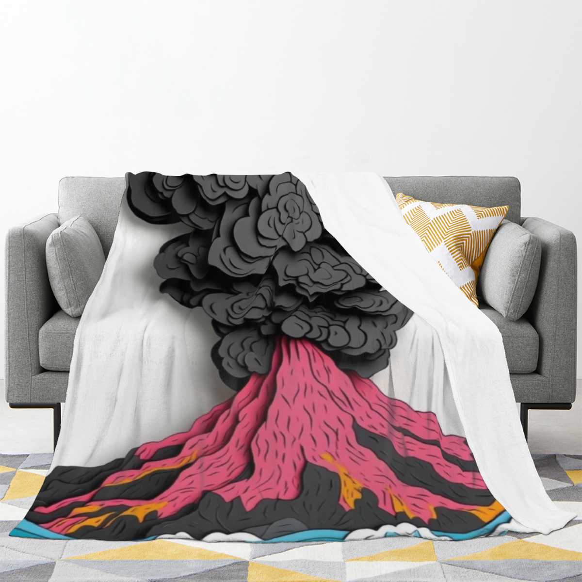 Lagoon Sanctuary Muted Sage Art Decorative Flannel Blanket
