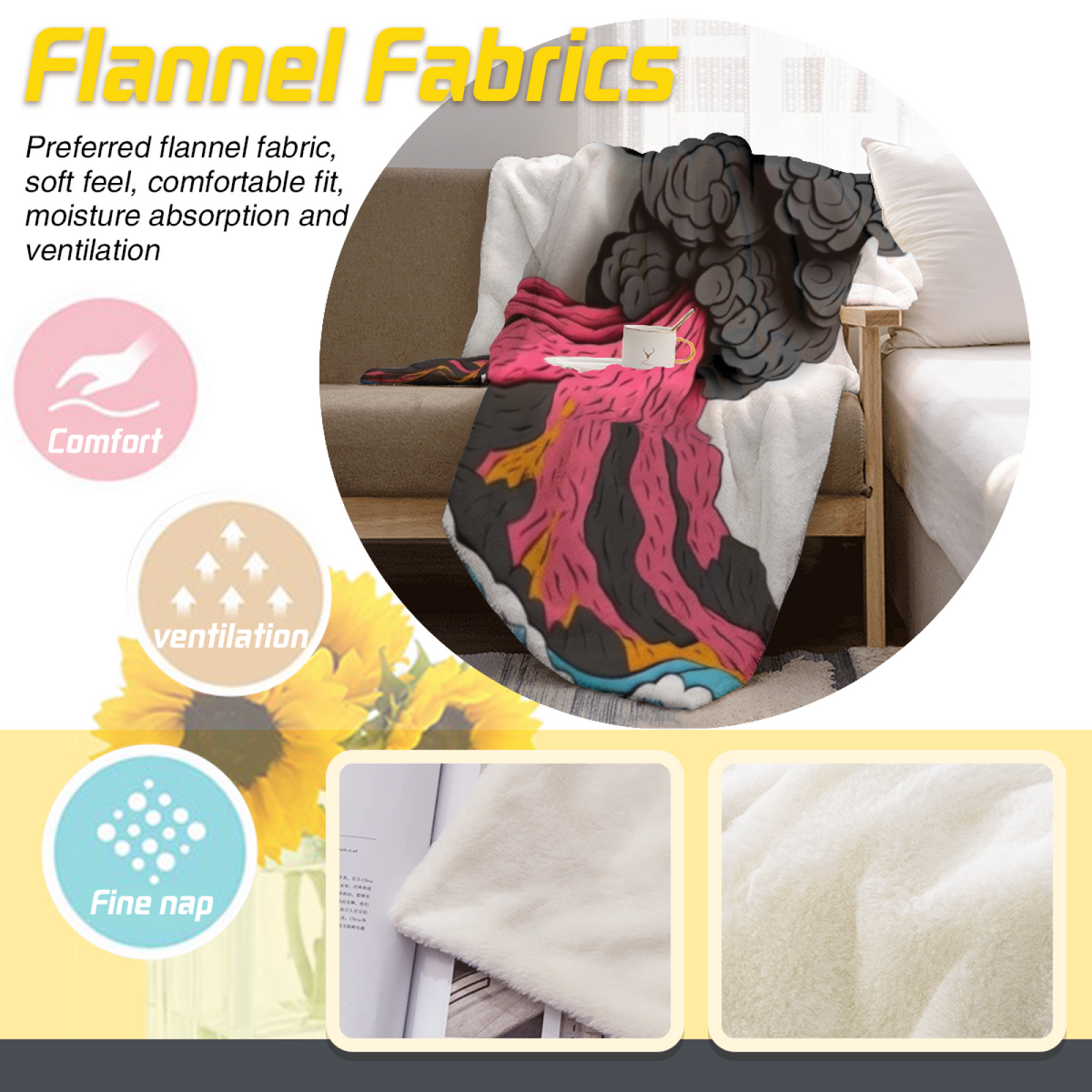 Lagoon Sanctuary Muted Sage Art Decorative Flannel Blanket