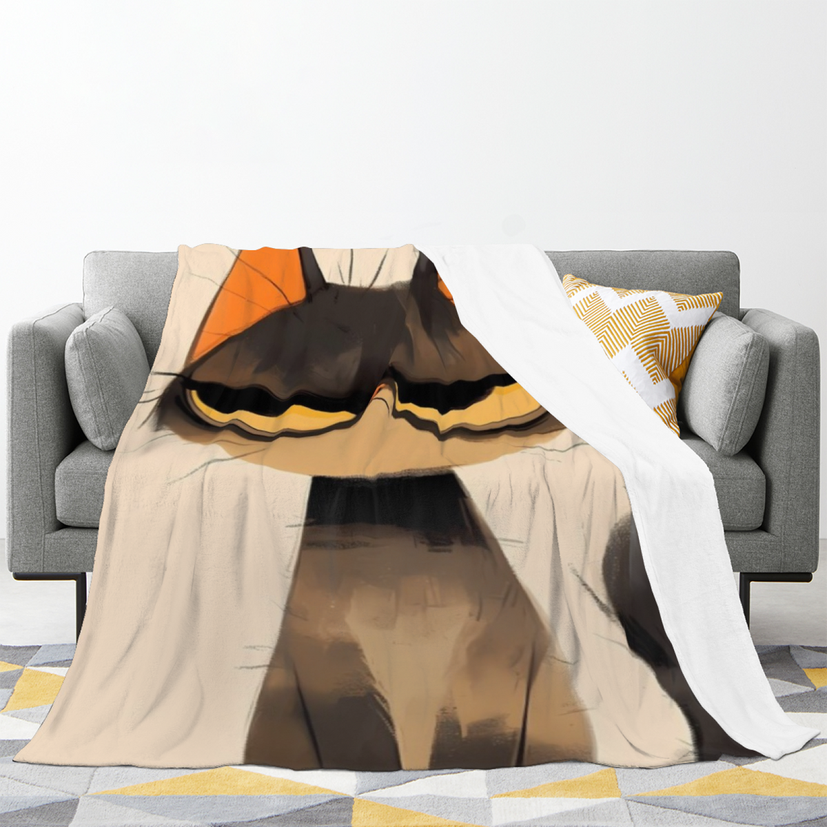 Aurora Petal Inspired Flannel Sofa Throw ¨C Rich Multicolor Palette