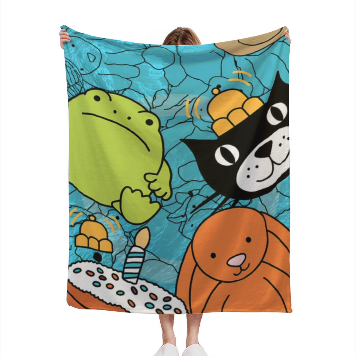 Decorative Flannel Blanket with Serene Daydream Cozy Cottage Artwork