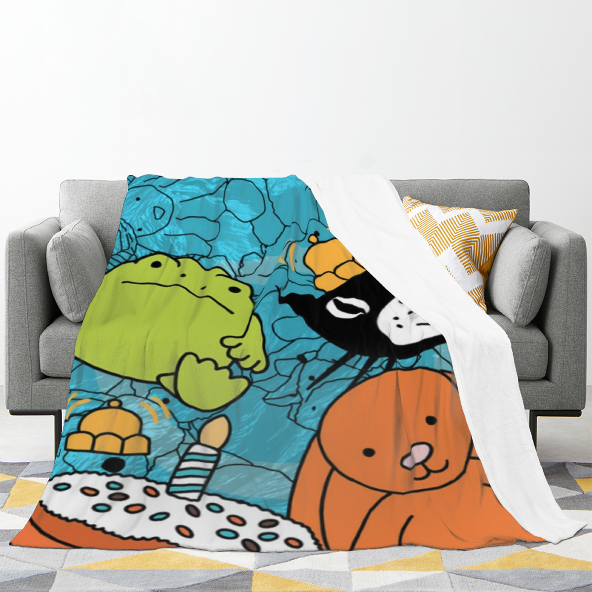 Decorative Flannel Blanket with Serene Daydream Cozy Cottage Artwork