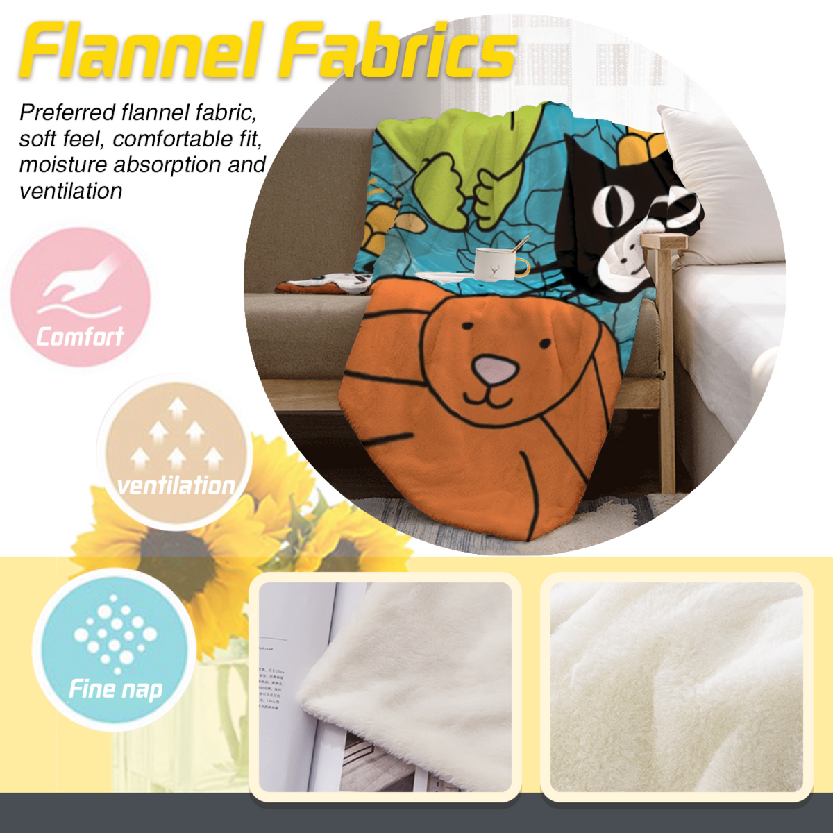 Decorative Flannel Blanket with Serene Daydream Cozy Cottage Artwork