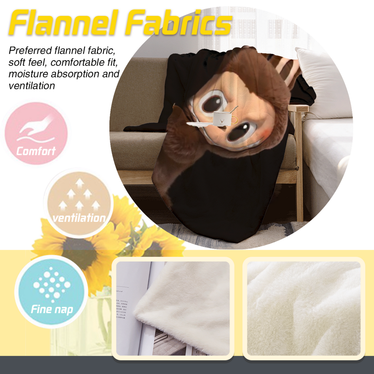 Soft Minimalist All-Season Flannel Blanket ¨C Hazy Whisper Collection