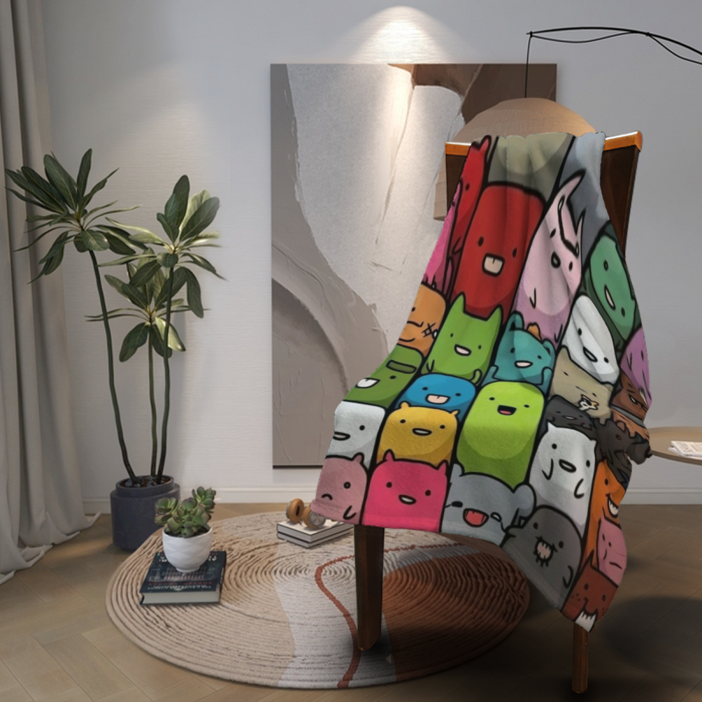 Colorful Contemporary Throw Blanket ¨C Artistic Printed Cozy Home Blanket