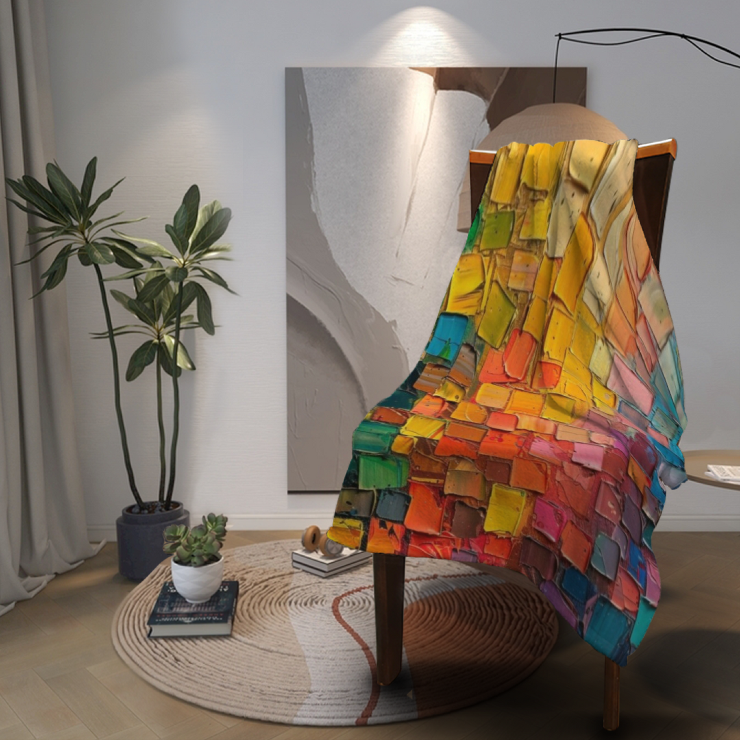 Colorful Printed Throw Blanket ¨C Contemporary Artistic Decorative Blanket