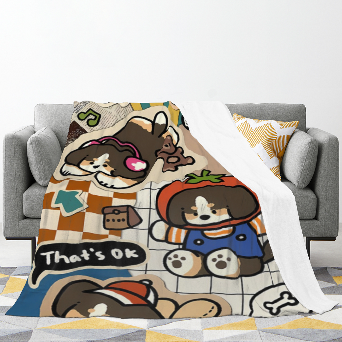 Abstract Graphic Art Throw Blanket ¨C Colorful Contemporary Cozy Blanket