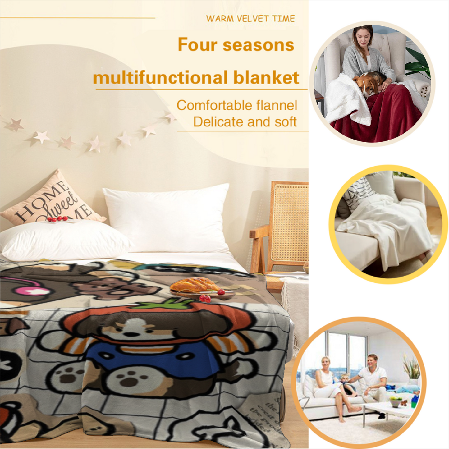 Abstract Graphic Art Throw Blanket ¨C Colorful Contemporary Cozy Blanket
