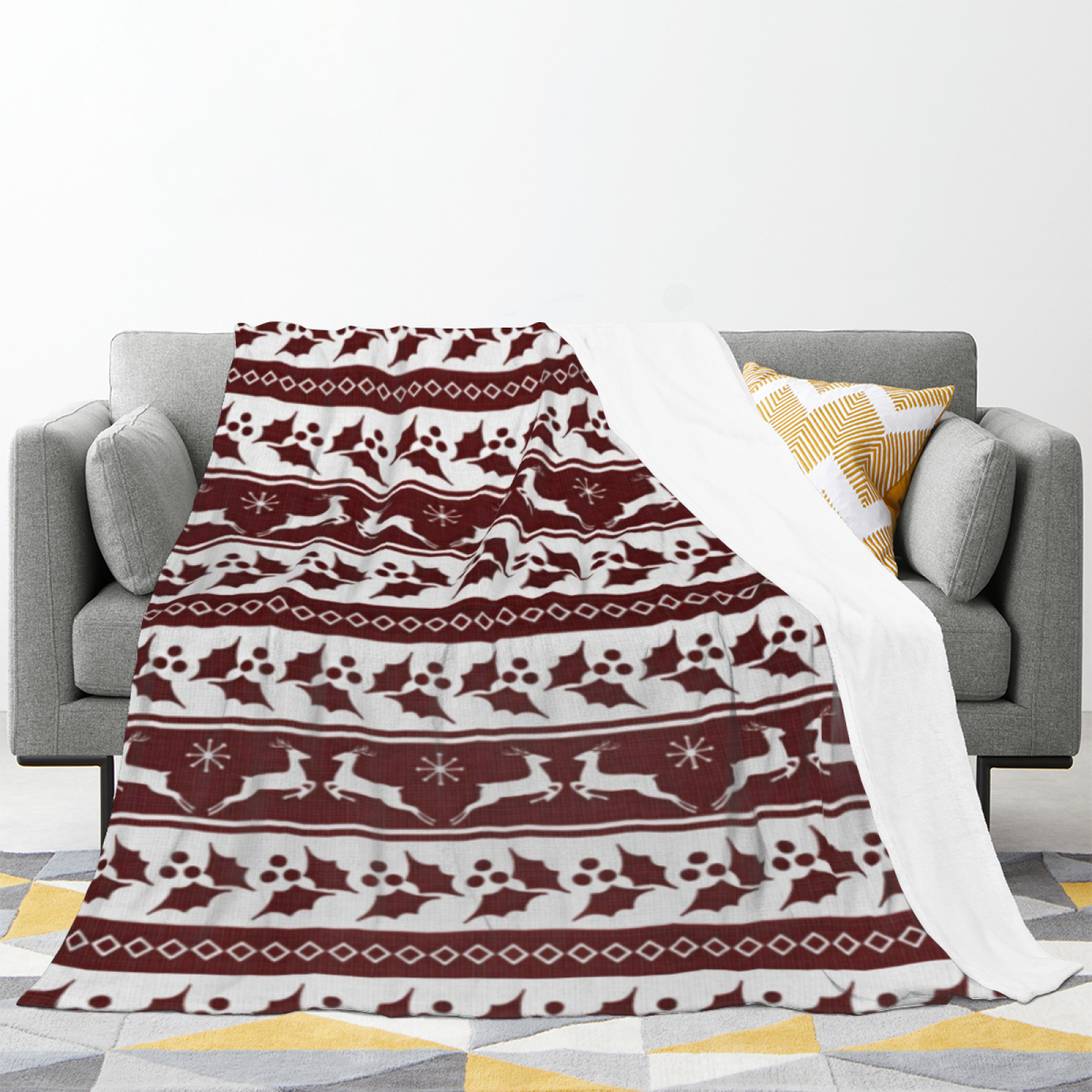 Soft Neutral Orchid Kaleidoscope Cozy Flannel Bed Blanket