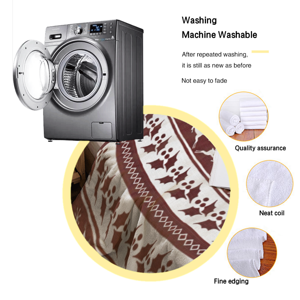 Soft Neutral Orchid Kaleidoscope Cozy Flannel Bed Blanket