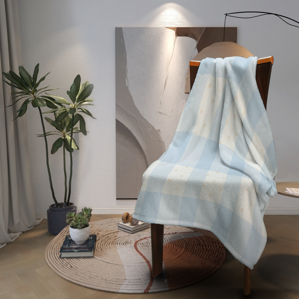 Soft Minimalist All-Season Flannel Blanket ¨C Cinnamon Carnival Collection
