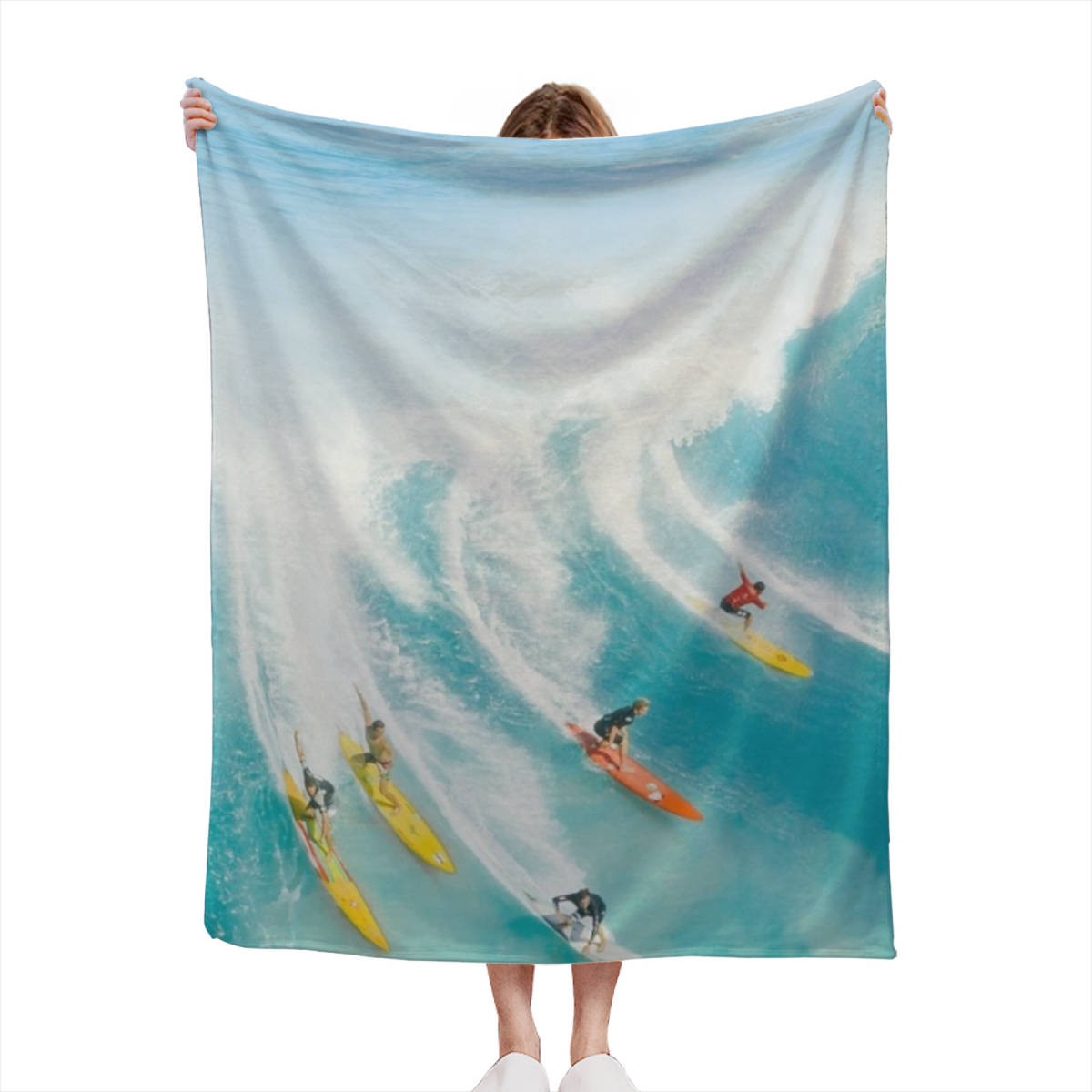 Cozy Soft Neutral Dawn Rhythm Flannel Throw Blanket