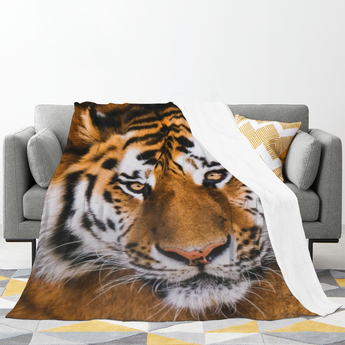 Gilded Prism Pastel Multicolor Modern Art Flannel Throw Blanket