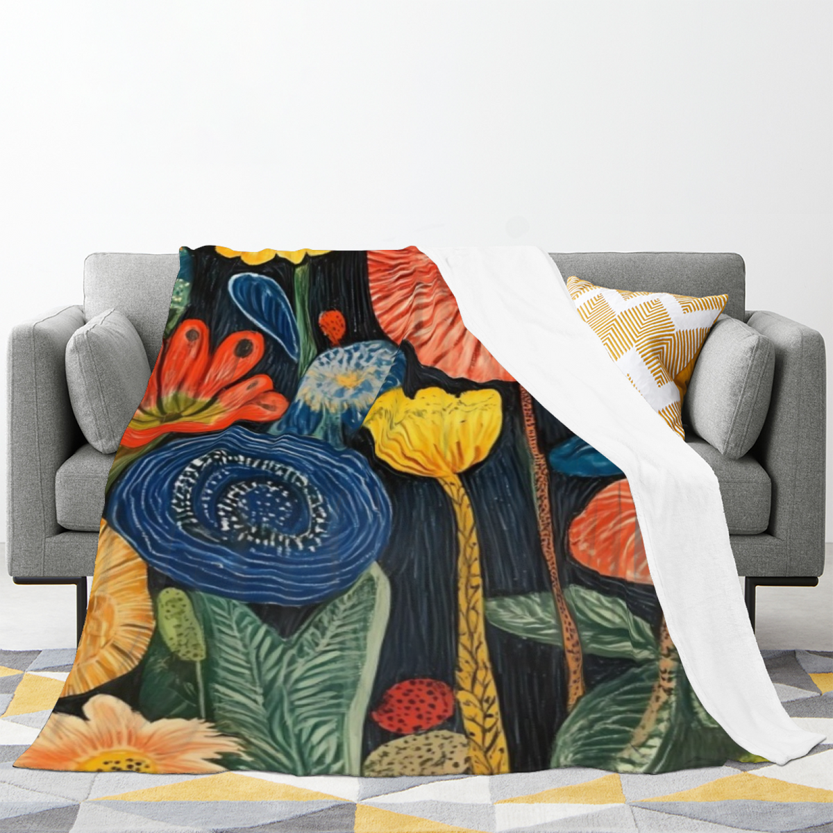 Retro Soft Neutral Silver Muse Soft Flannel Blanket