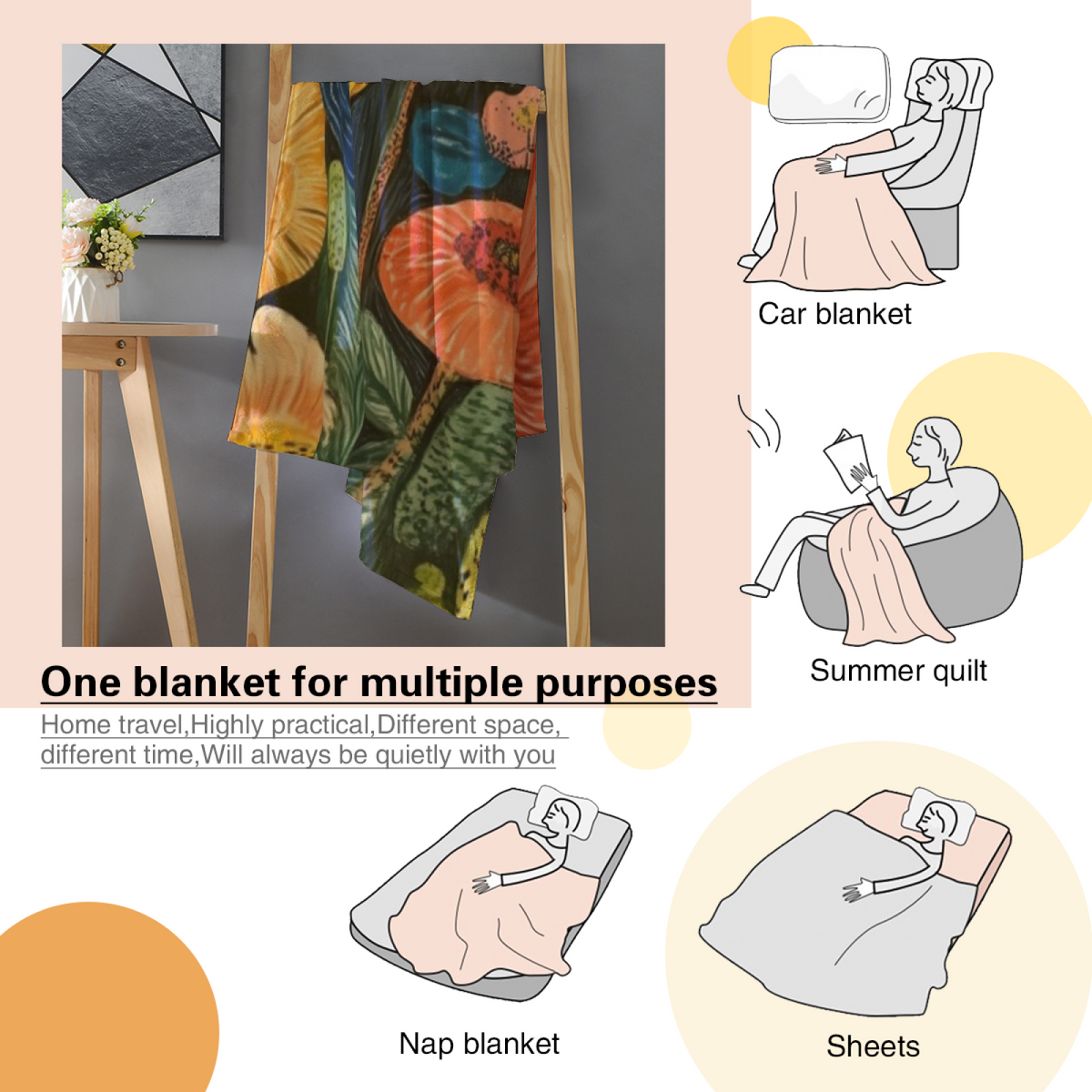 Retro Soft Neutral Silver Muse Soft Flannel Blanket