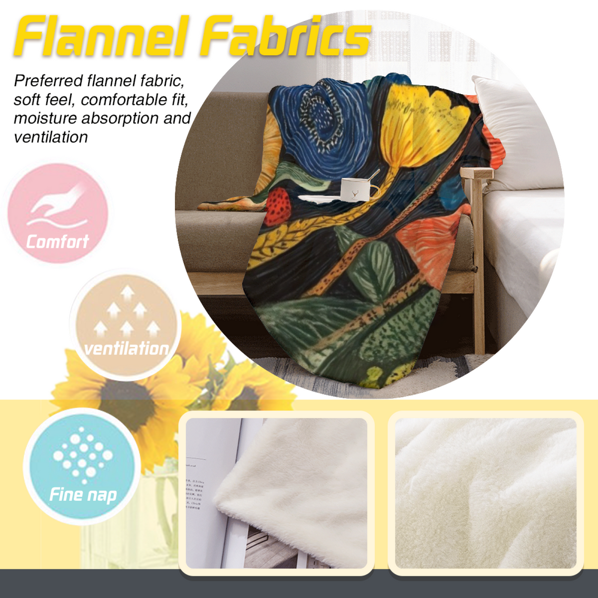 Retro Soft Neutral Silver Muse Soft Flannel Blanket