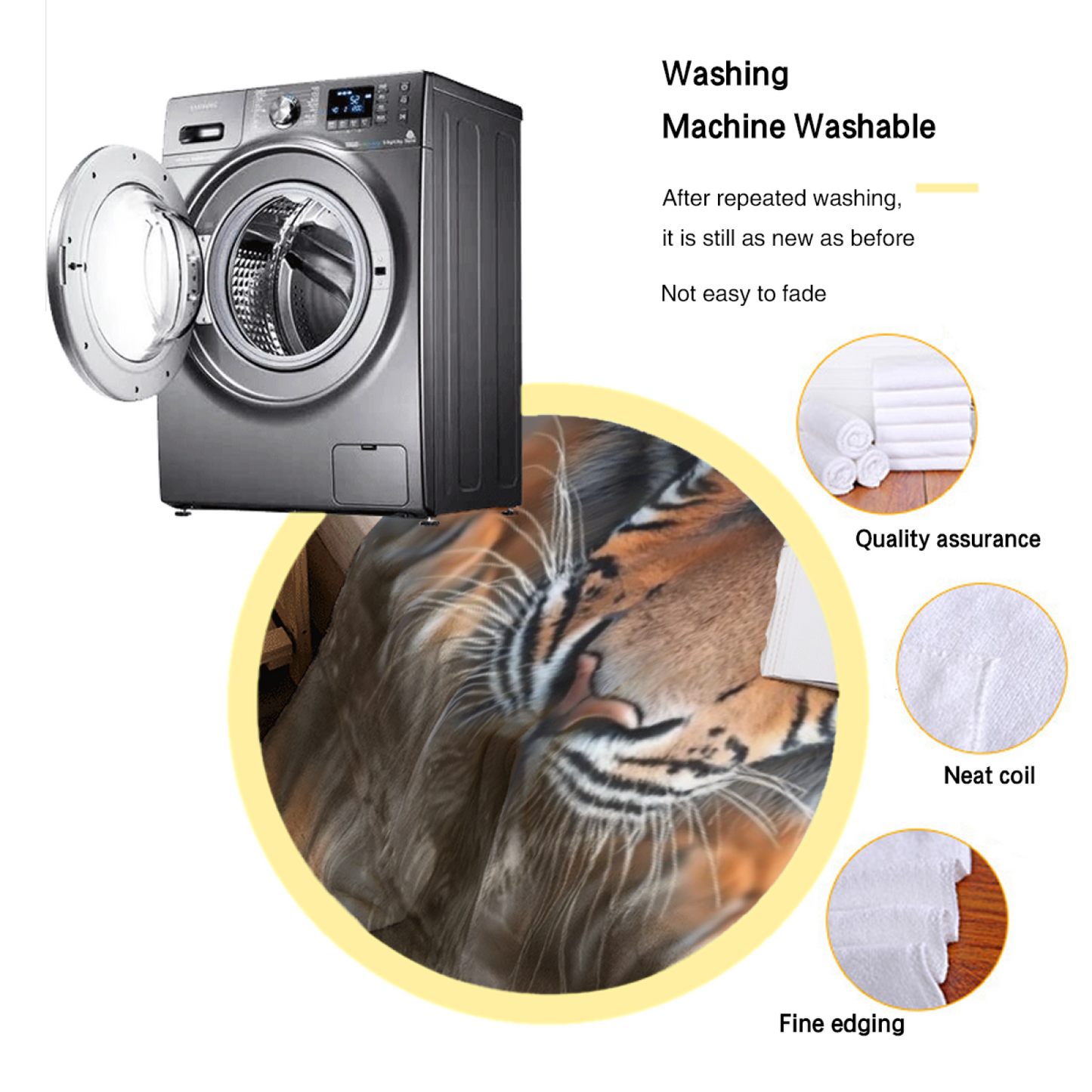 Tiger Reflection Flannel Throw Blanket ¨C Dramatic Big Cat Water Scene