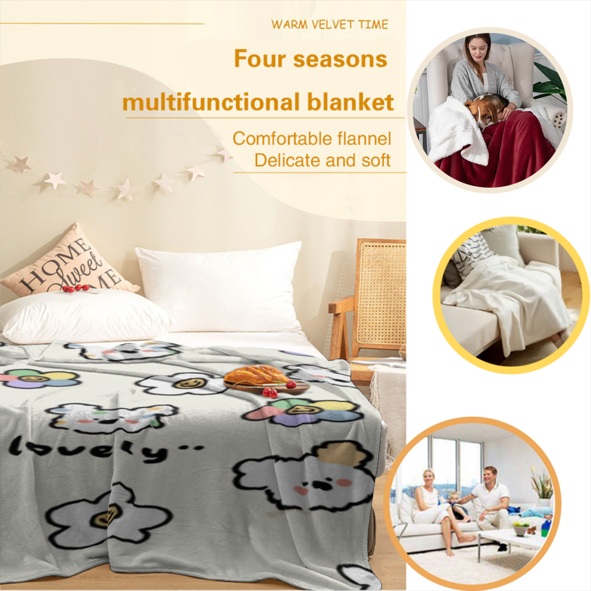 Eclectic Design Cinnamon Cove Creamy Ivory Flannel Sofa Throw