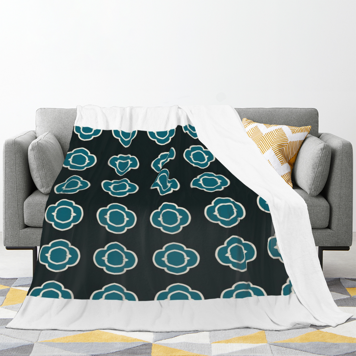 Soft Minimalist All-Season Flannel Blanket ¨C Evergreen Fern Collection