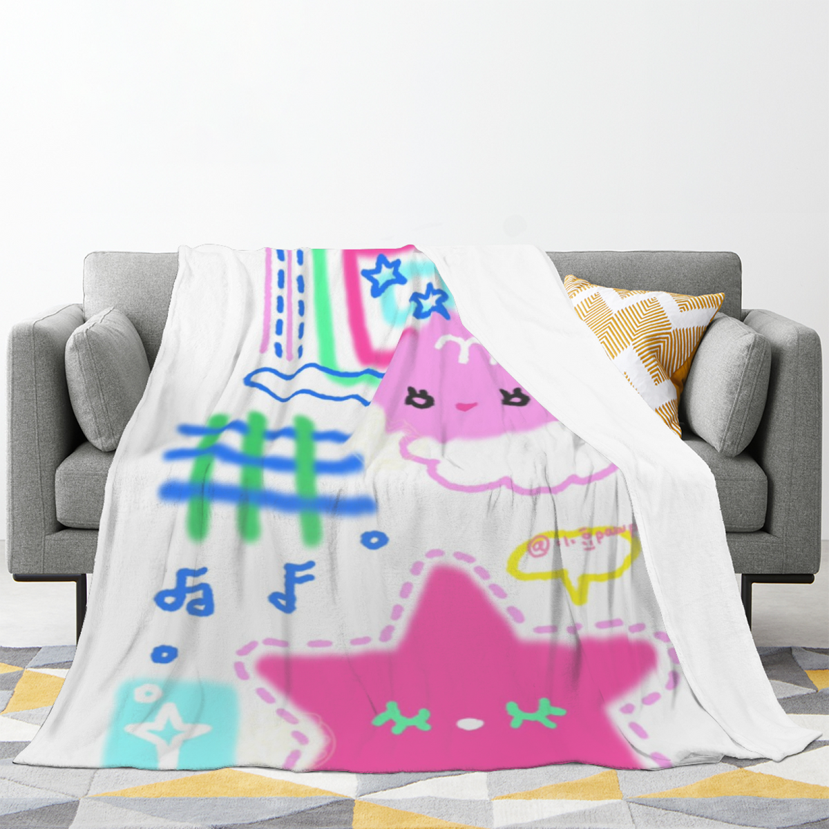 Dawn Drift Ivory Cozy Lightweight Flannel Throw