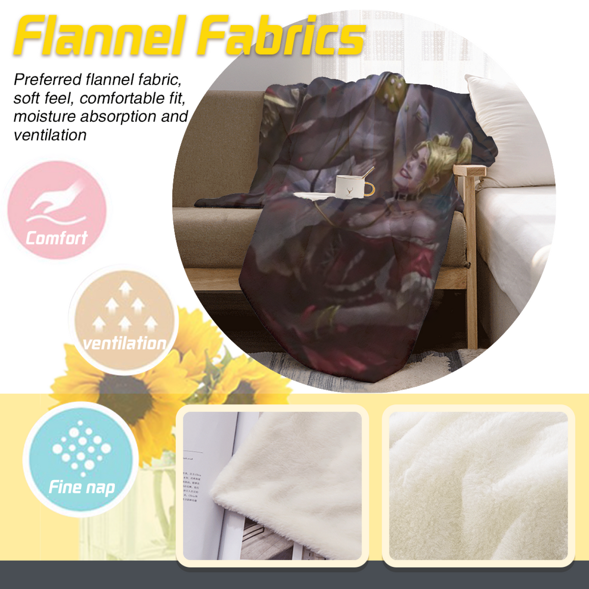Enchanted Petal Pastel Multicolor Modern Art Decorative Flannel Blanket