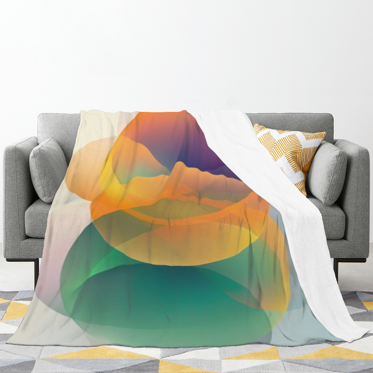 Pebble Echo Contemporary Pattern Flannel Throw Blanket