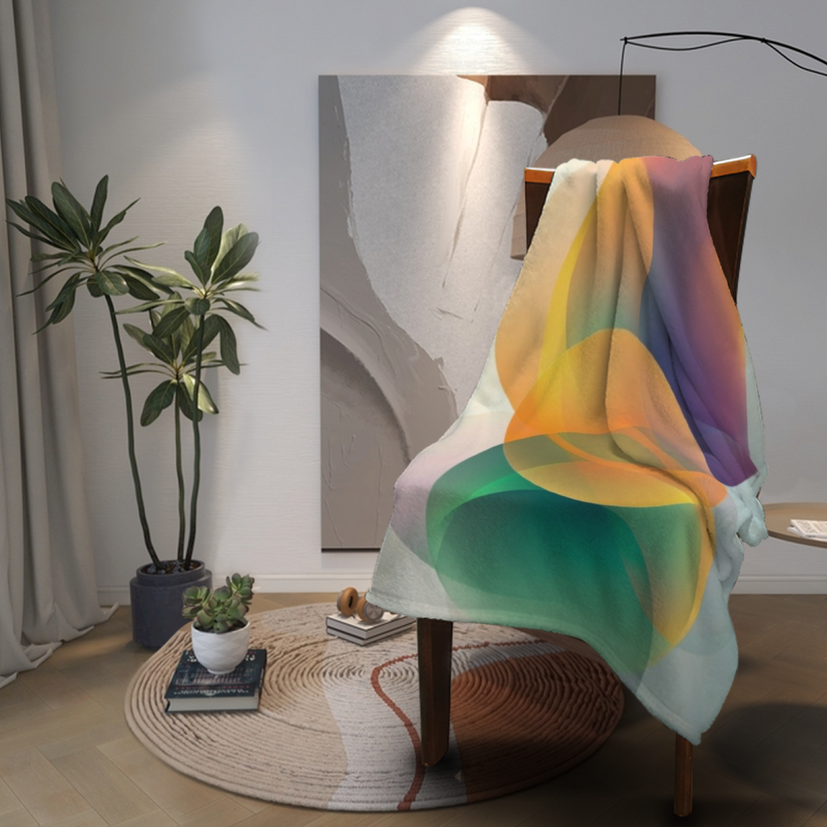 Pebble Echo Contemporary Pattern Flannel Throw Blanket