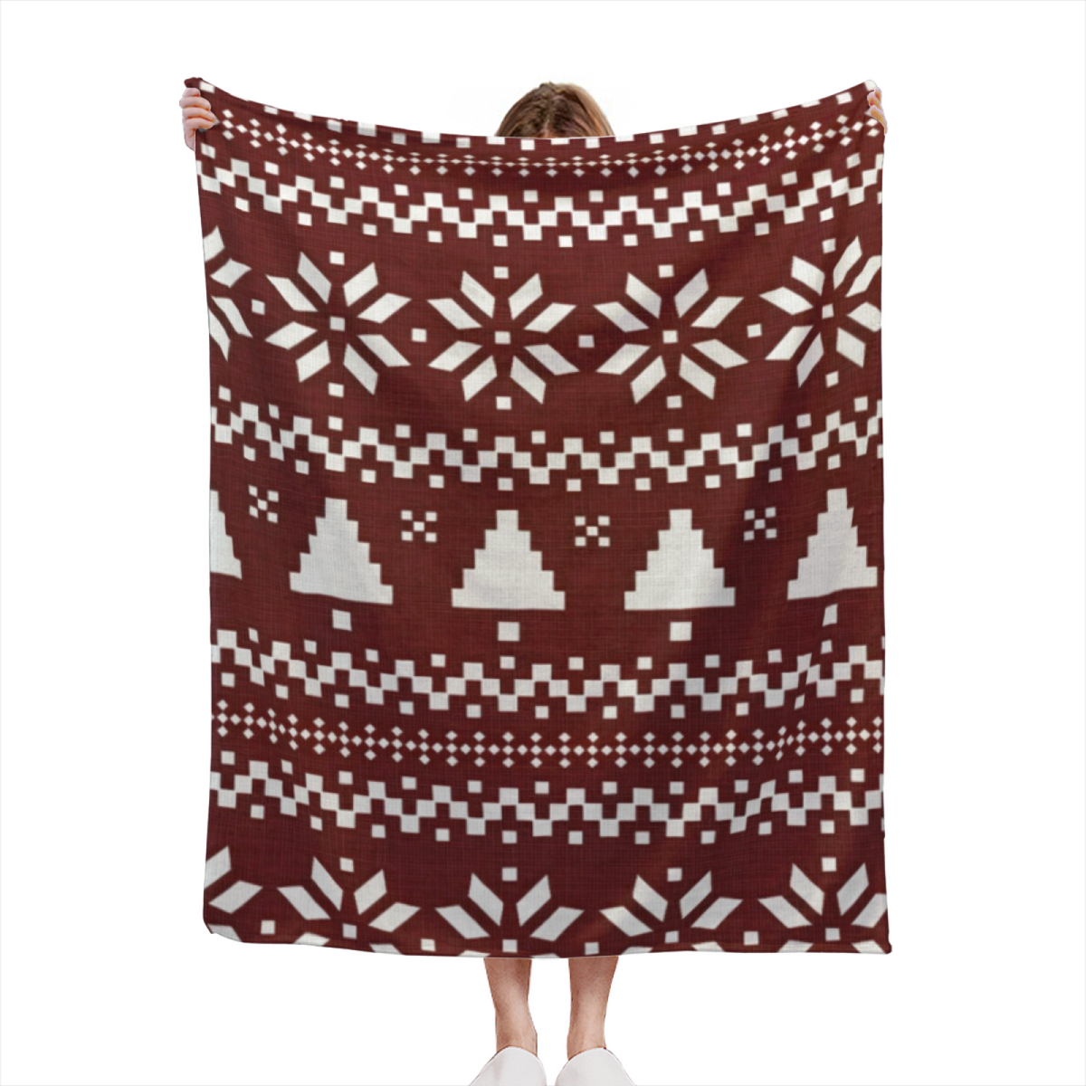 Meadow Kaleidoscope Earthy Multicolor Art Soft Flannel Blanket