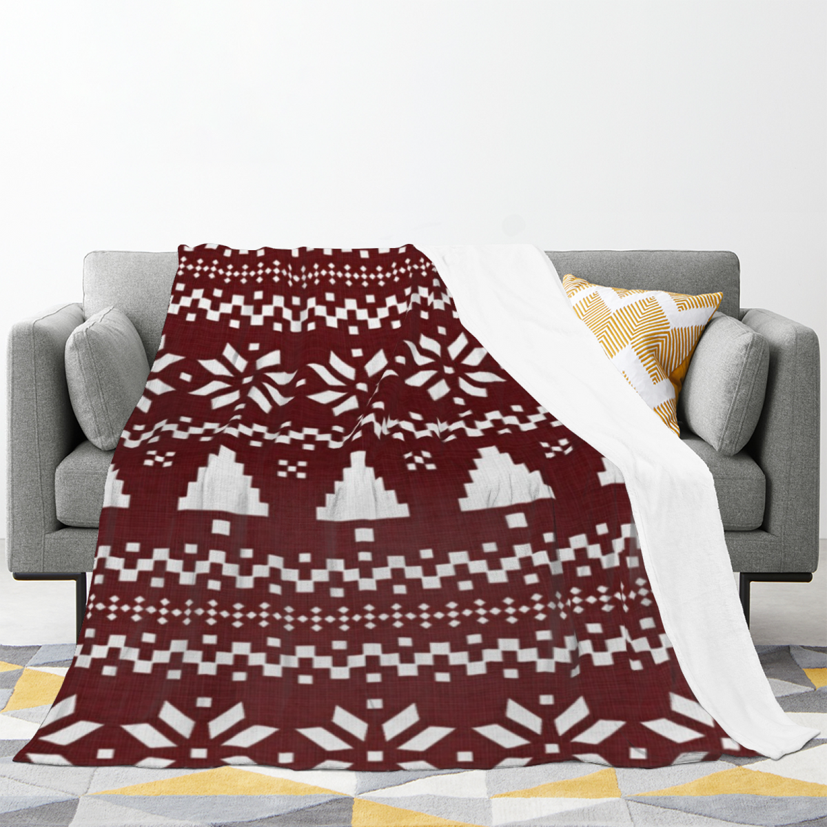 Meadow Kaleidoscope Earthy Multicolor Art Soft Flannel Blanket