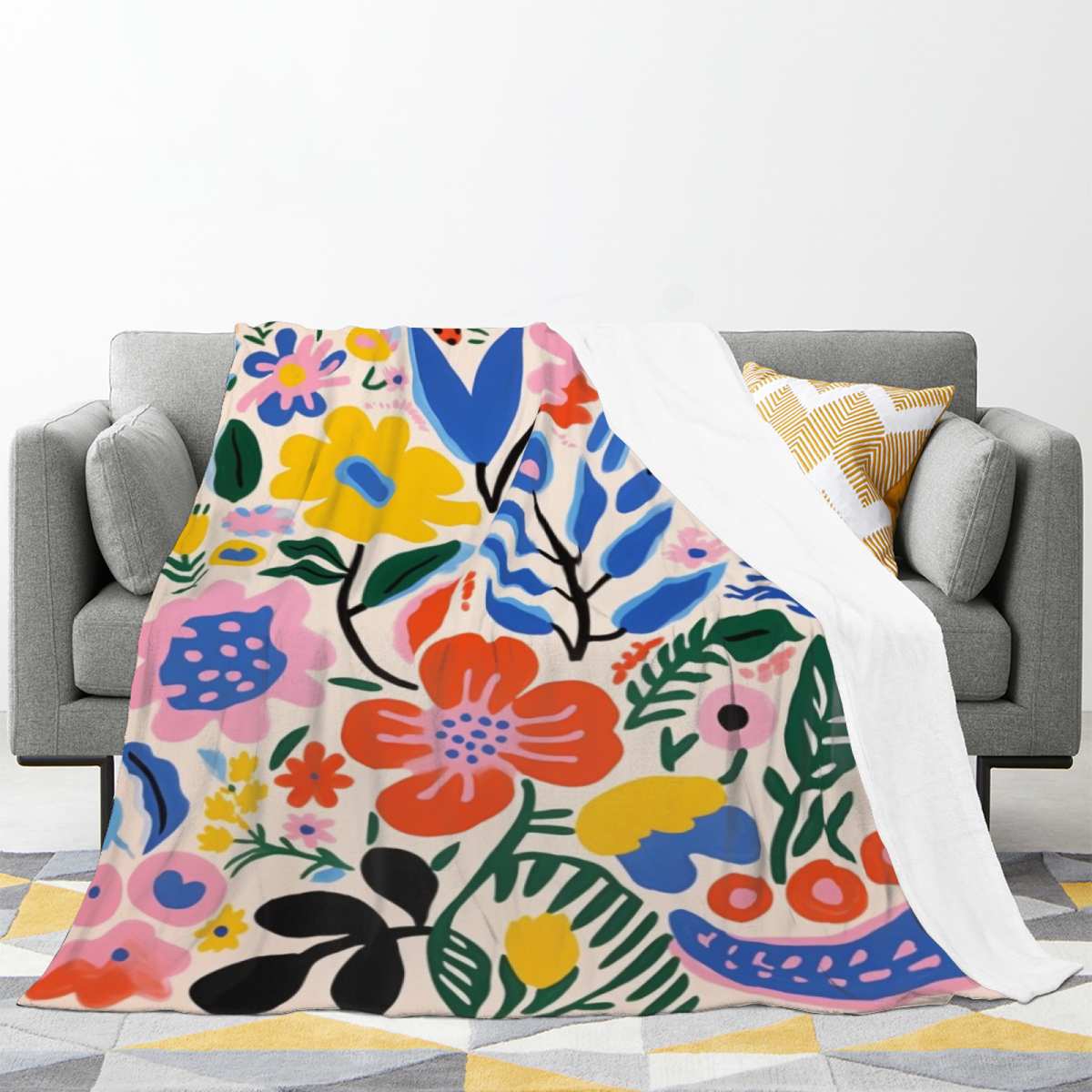 Misty Grove Lightweight Flannel Throw in Soft Neutral