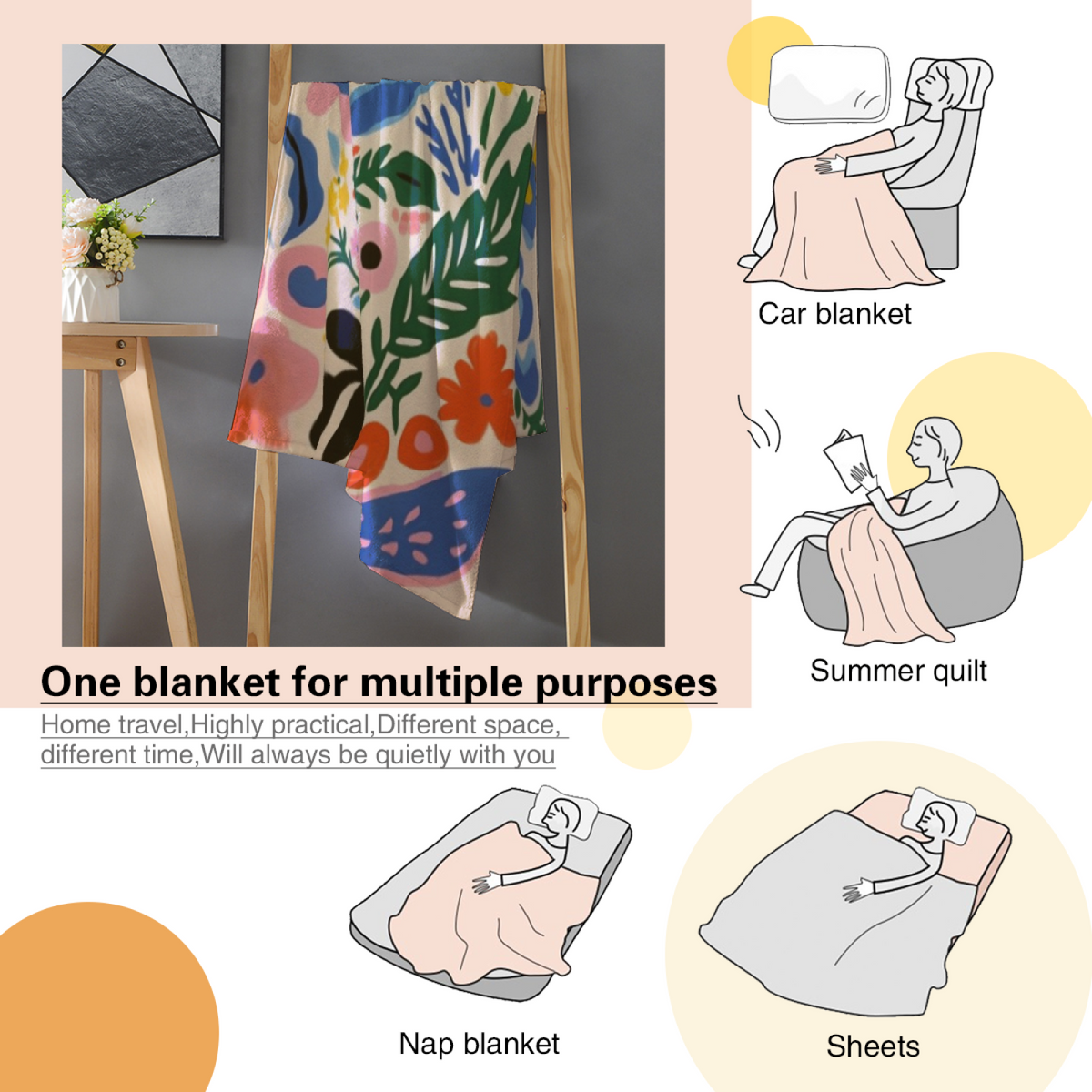 Misty Grove Lightweight Flannel Throw in Soft Neutral