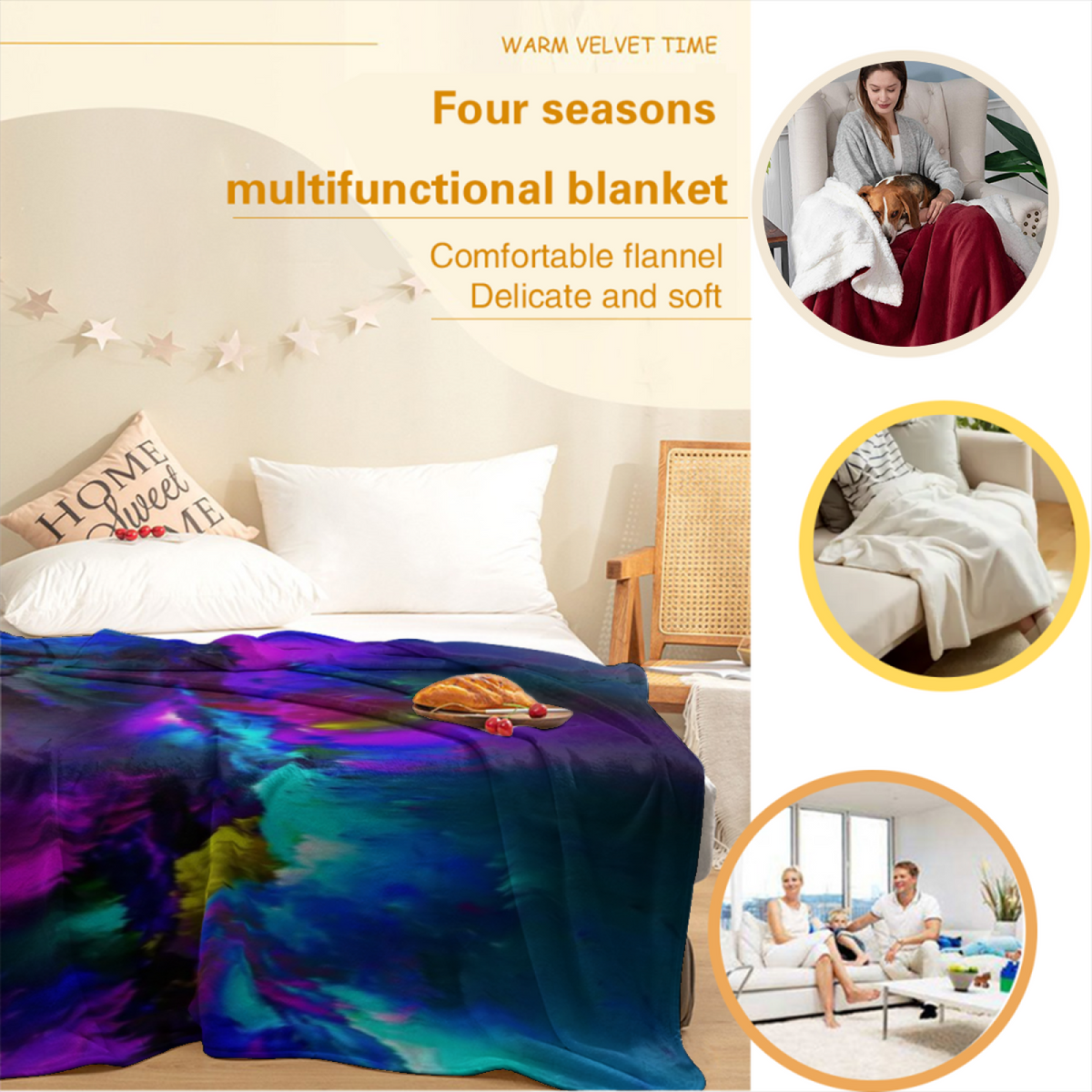 Soft Minimalist All-Season Flannel Blanket ¨C Frosted Sprout Collection