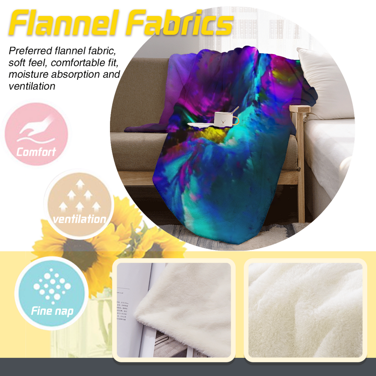 Soft Minimalist All-Season Flannel Blanket ¨C Frosted Sprout Collection