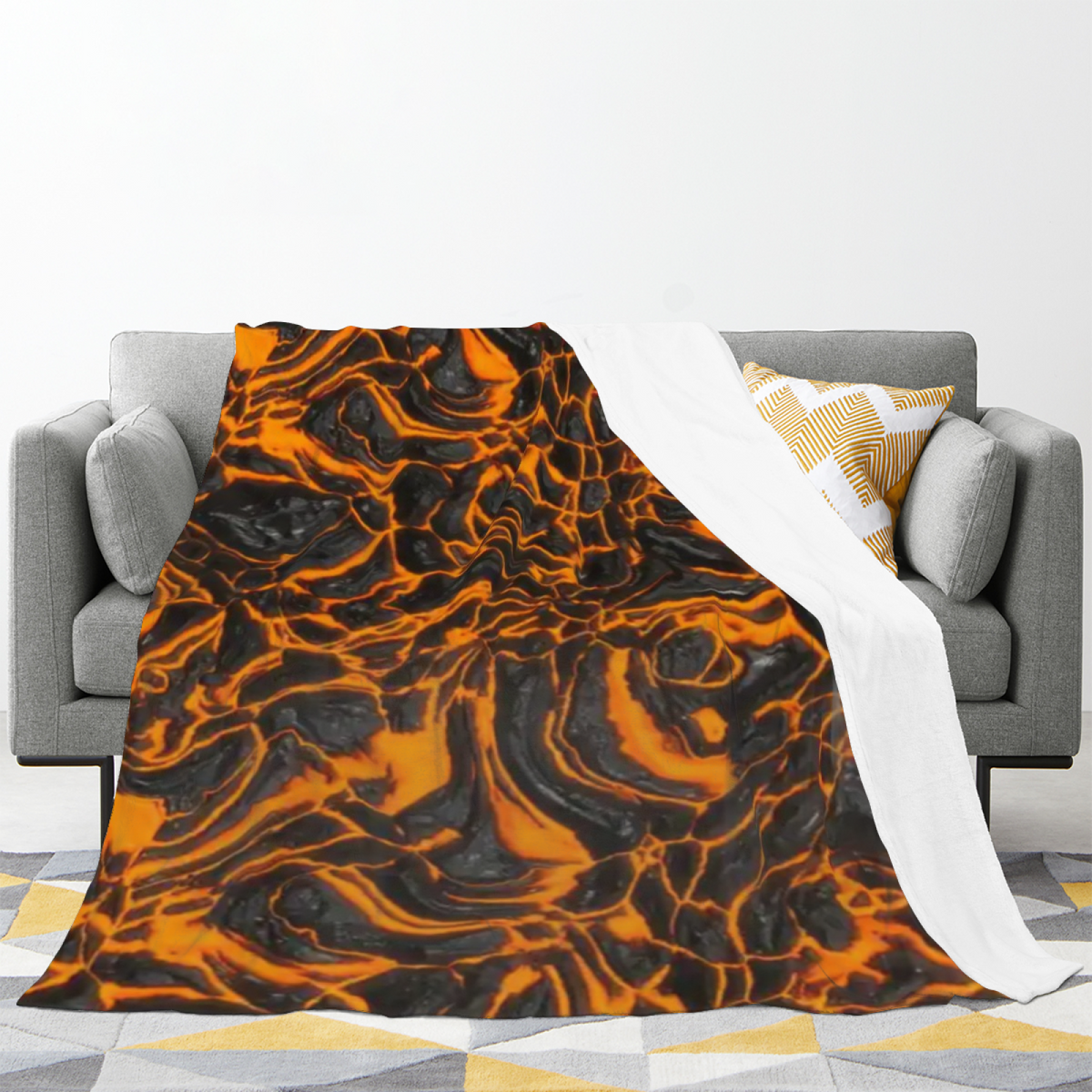 Breezy Fable Pastel Multicolor Modern Art Flannel Throw Blanket