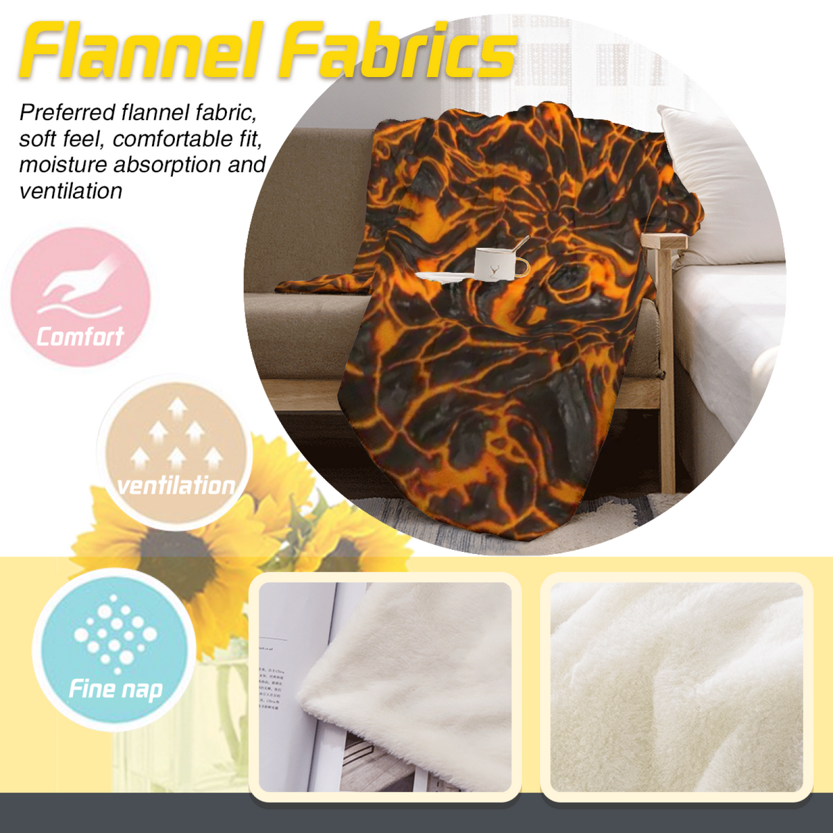 Breezy Fable Pastel Multicolor Modern Art Flannel Throw Blanket