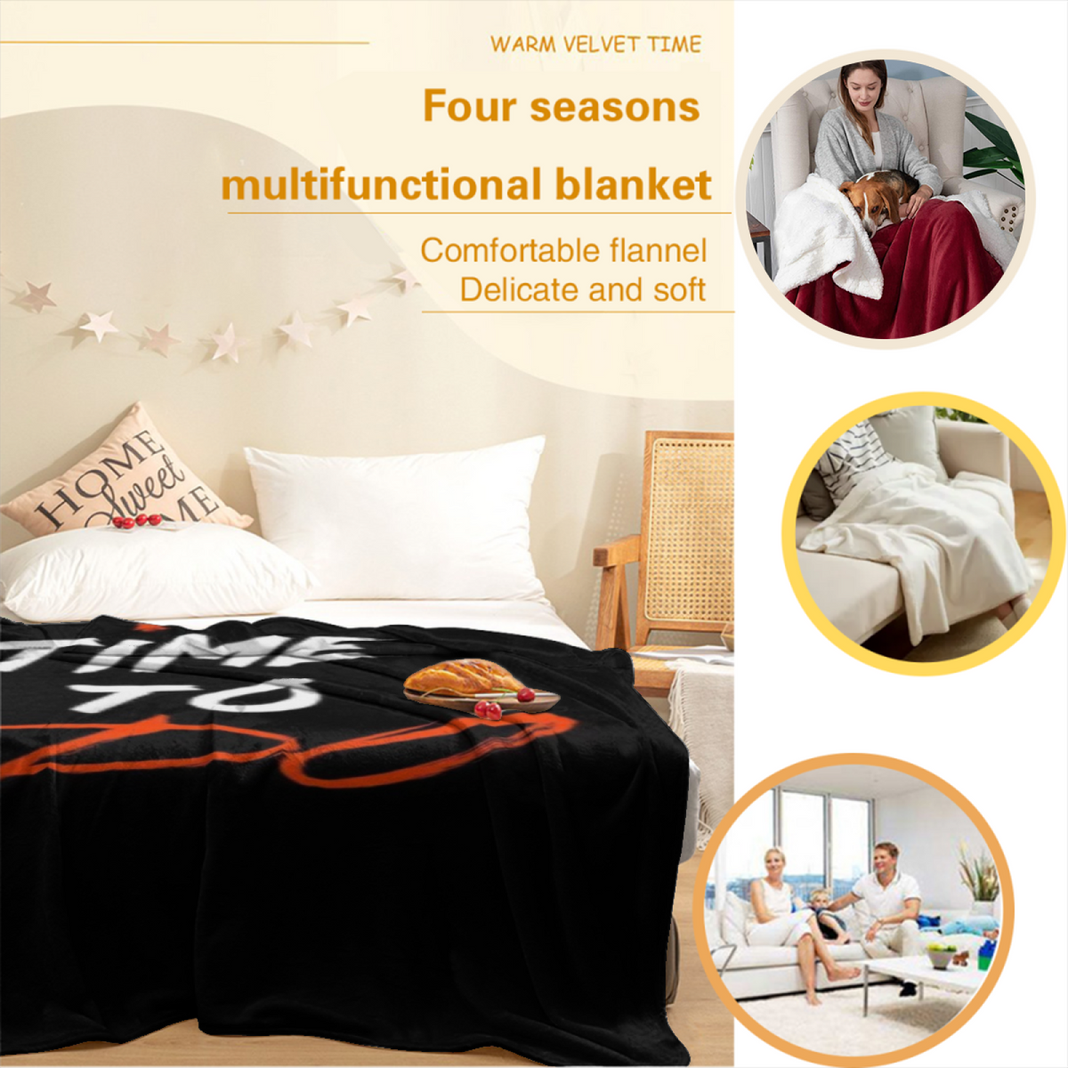 Pastel Multicolor Whimsical Decor Plush Flannel Throw ¨C Serene Mosaic Edition
