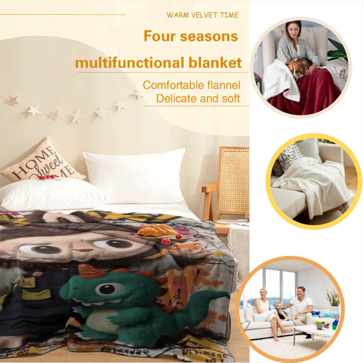 Aurora Valley Pastel Multicolor Modern Art Decorative Flannel Blanket