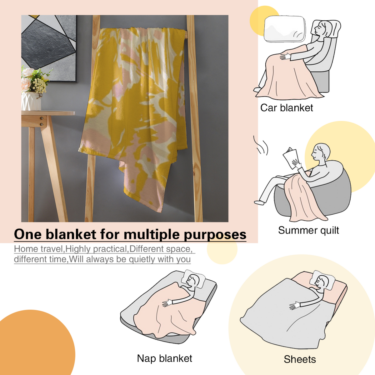 Celestial Jubilee Soft Flannel Blanket in Pastel Multicolor