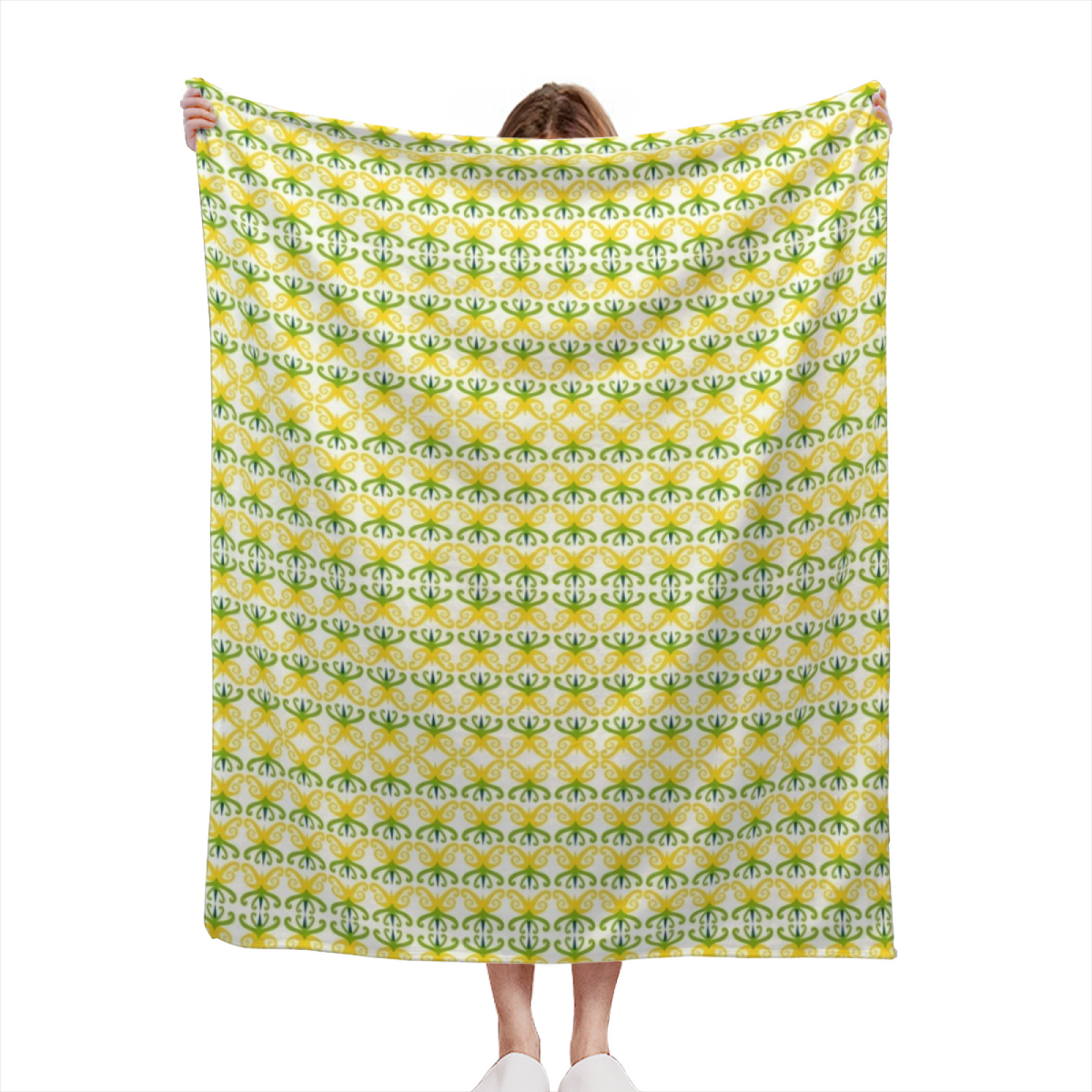 Eclectic Design Electric Horizon Warm Coral Cozy Flannel Bed Blanket