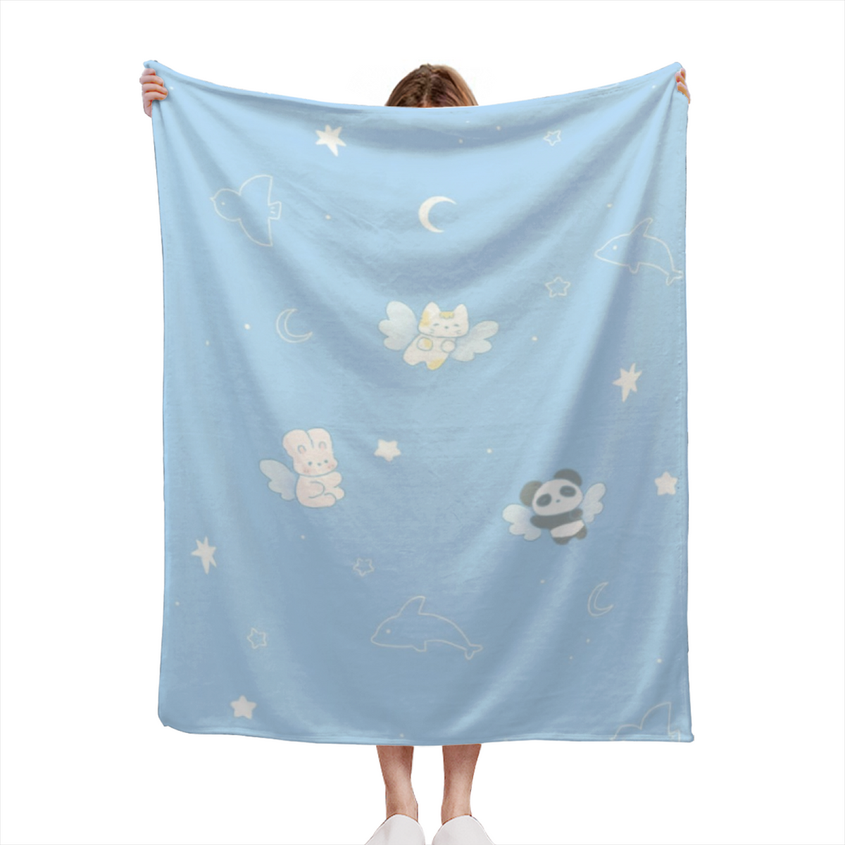 Eclectic Design Opaline Fern Pastel Multicolor Cozy Flannel Bed Blanket