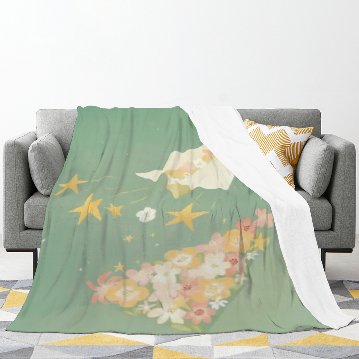 Earthy Neutral Lagoon Vista Lightweight Flannel Throw ¨C Contemporary Pattern