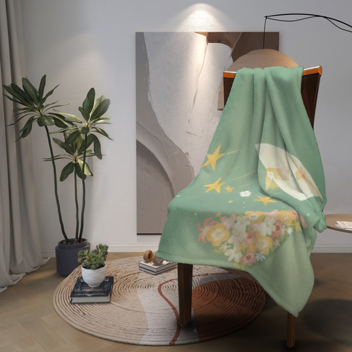 Earthy Neutral Lagoon Vista Lightweight Flannel Throw ¨C Contemporary Pattern