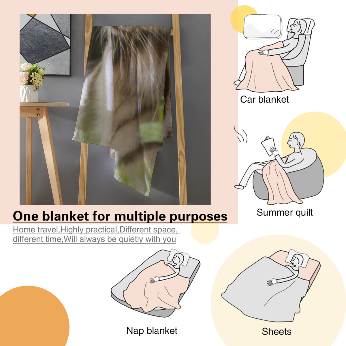Whimsical Soft Neutral Willow Horizon All-Season Flannel Blanket