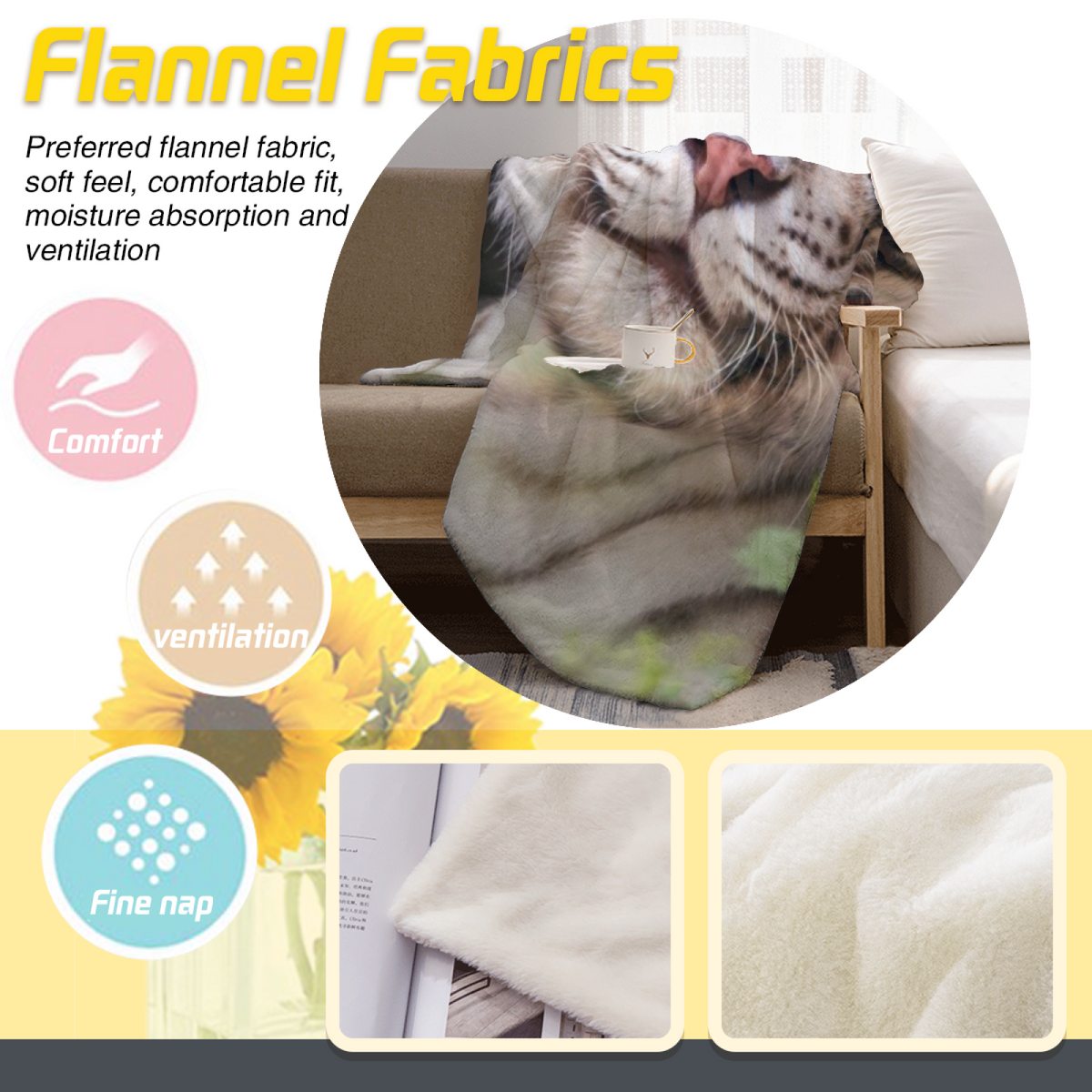 Whimsical Soft Neutral Willow Horizon All-Season Flannel Blanket