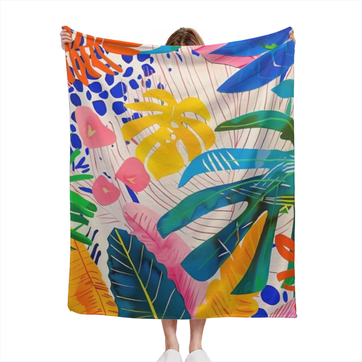 Contemporary Soft Neutral Pebble Meadow Plush Flannel Throw