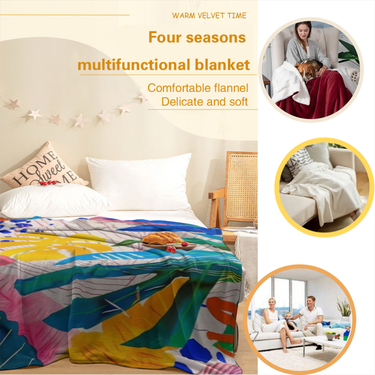 Contemporary Soft Neutral Pebble Meadow Plush Flannel Throw
