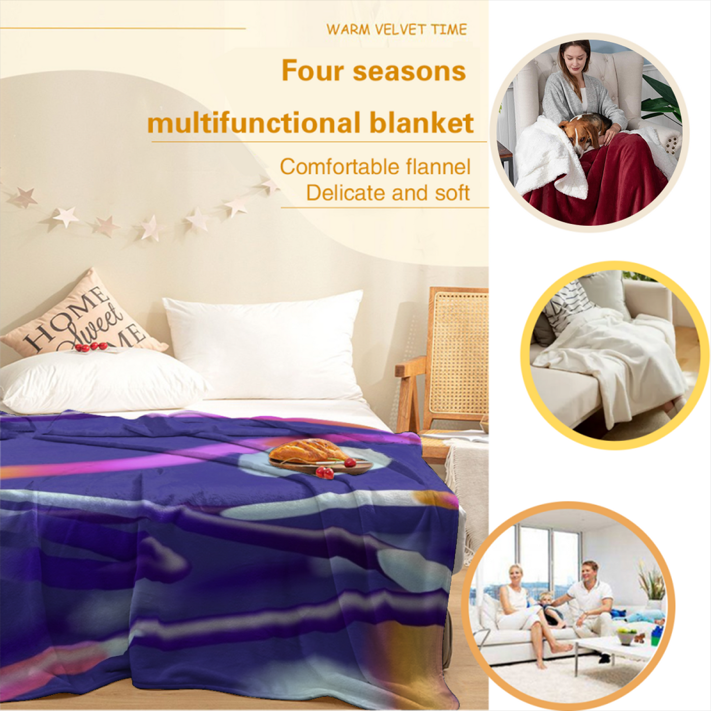 Abstract Artistic Throw Blanket ¨C Stylish Contemporary Printed Cozy Blanket