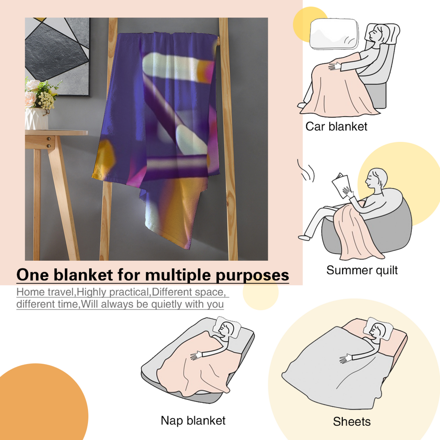Abstract Artistic Throw Blanket ¨C Stylish Contemporary Printed Cozy Blanket