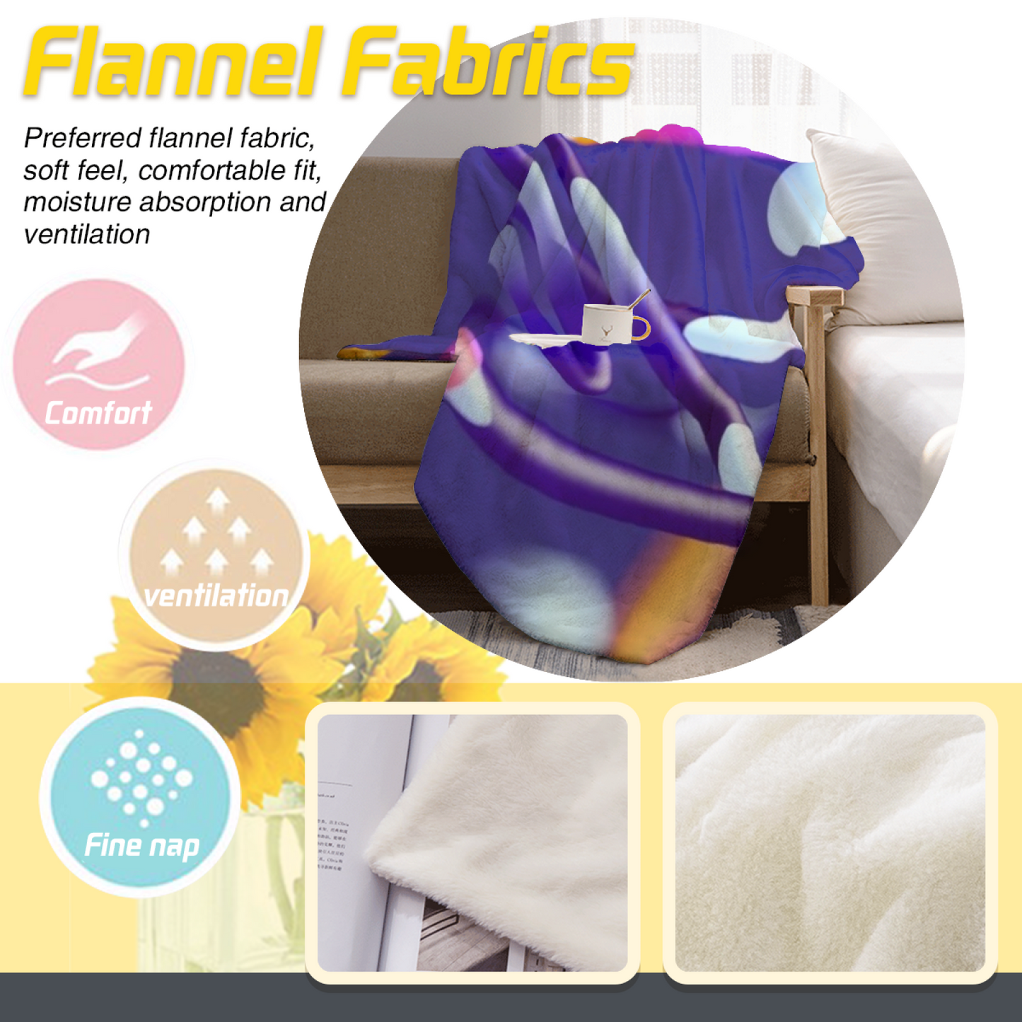 Abstract Artistic Throw Blanket ¨C Stylish Contemporary Printed Cozy Blanket